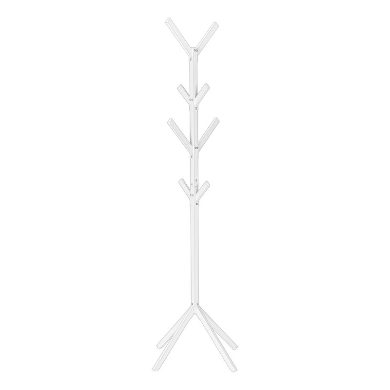 Latitude Run® Bordes Coat Rack, Hall Tree, Free Standing, 8 Hooks